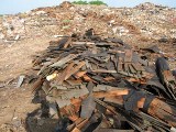 Construction and Demolition materials piled at a landfill