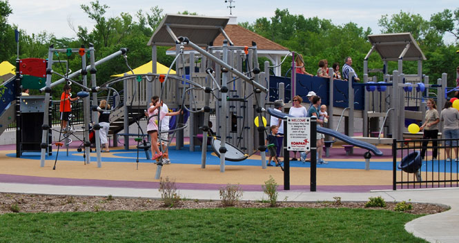 Boundless playground with children playing