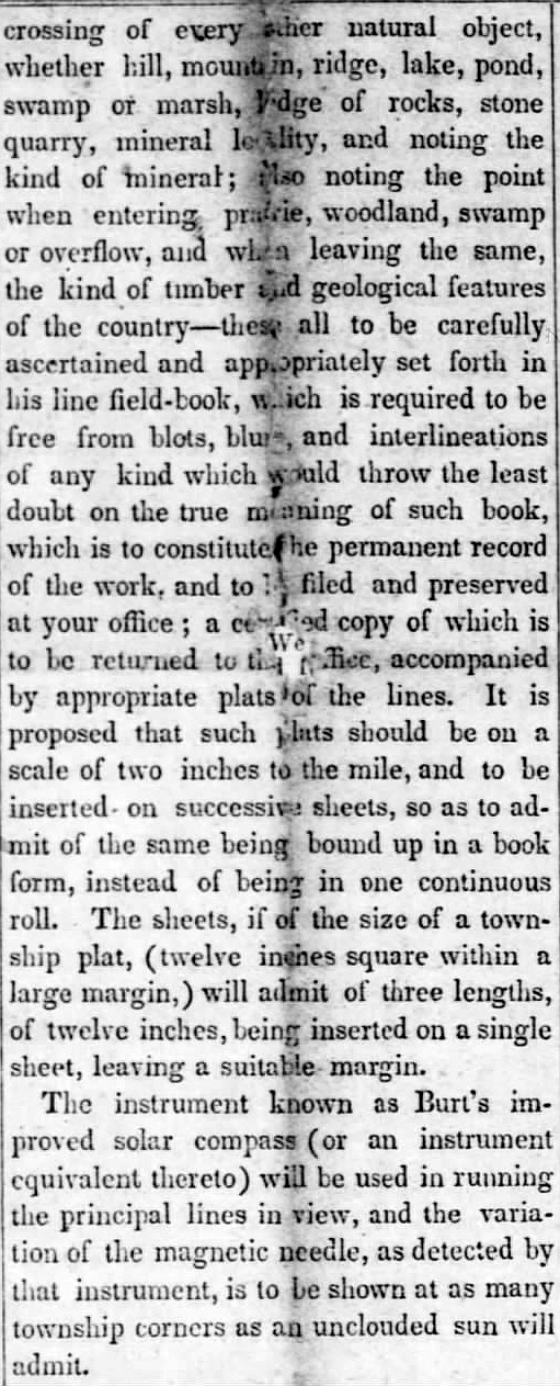 Crossing of natural objects will be noted in the line field-book and filed to be preserved in the Register of Deeds office