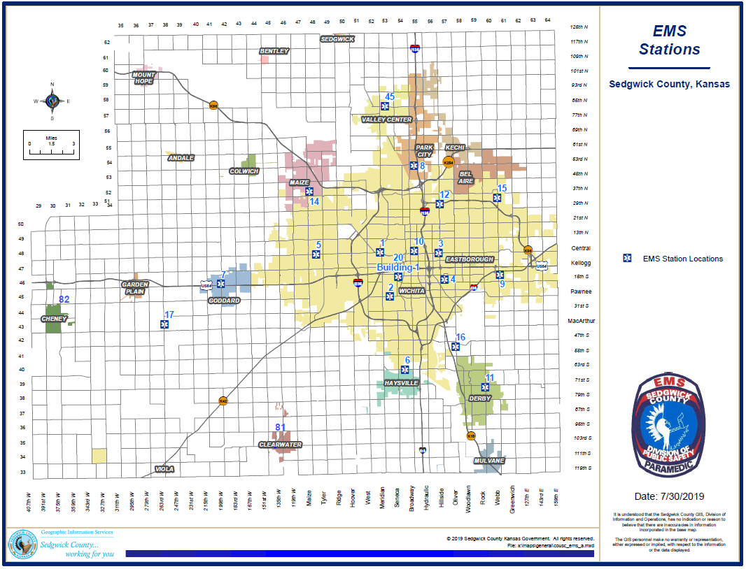 Sedgwick County map with post locations