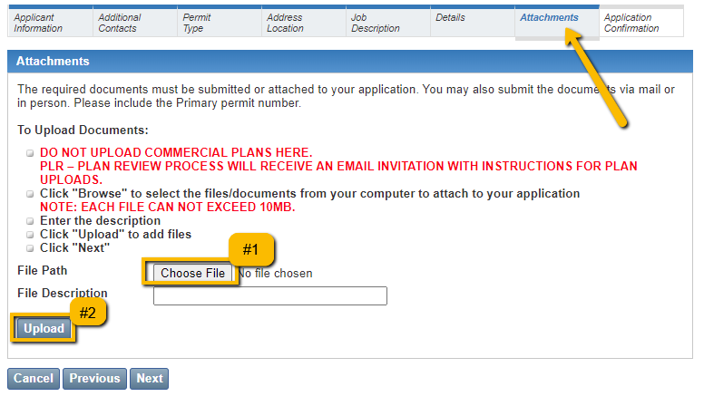 Screenshot of web portal where attachments are located.