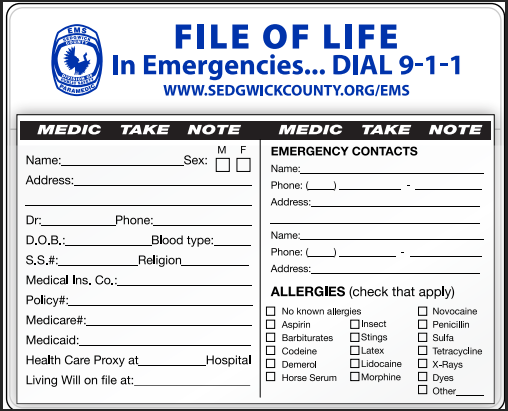 SCEMS File of Life form