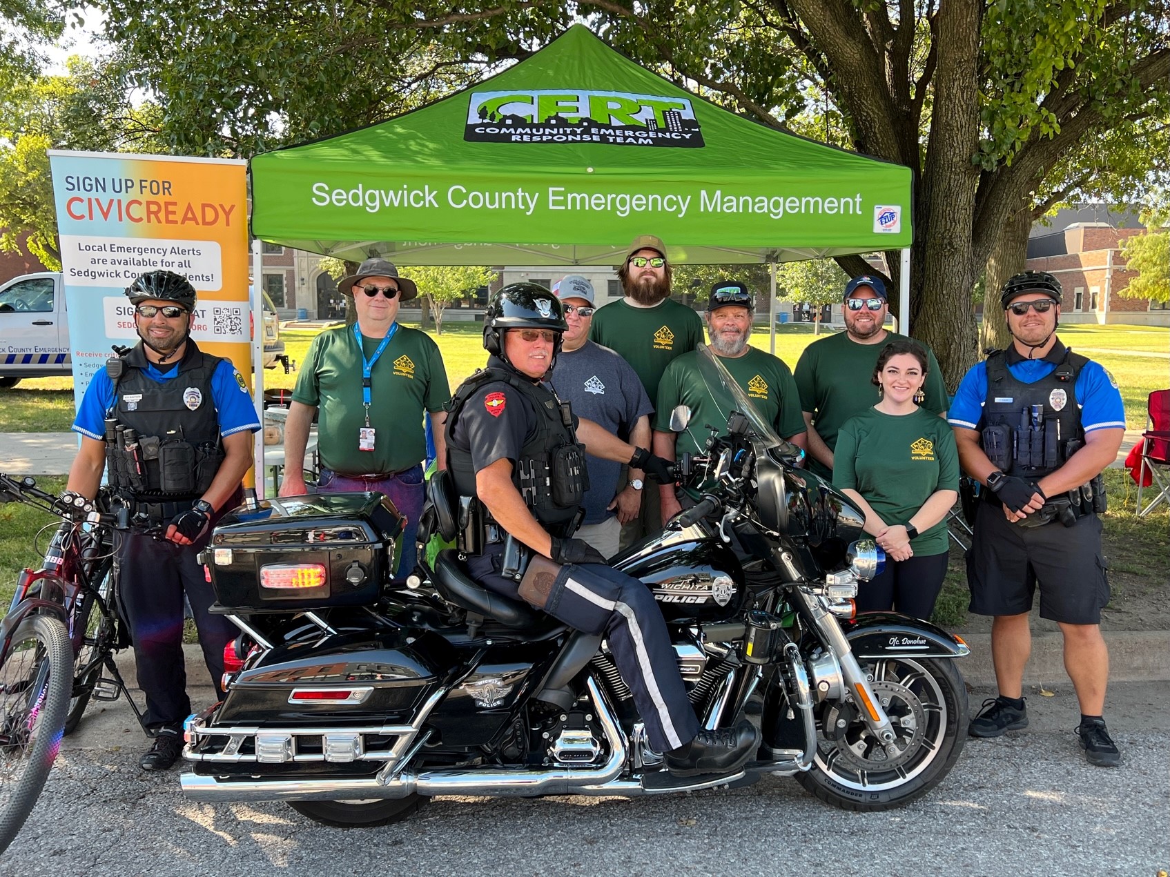 CERT Volunteers manning the outreach booth