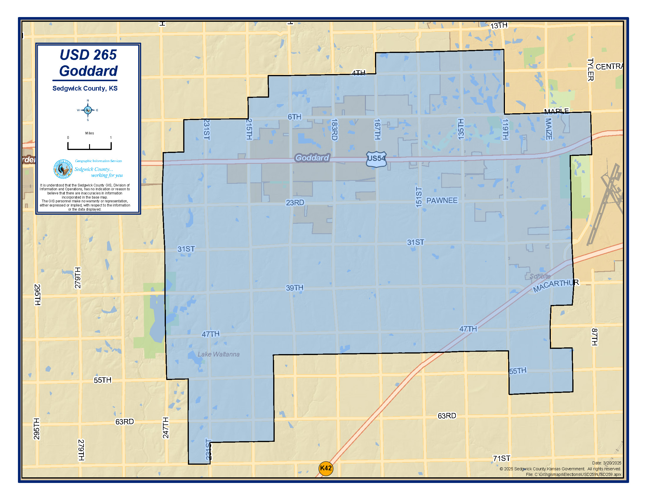 Map of USD 265 Boundaries