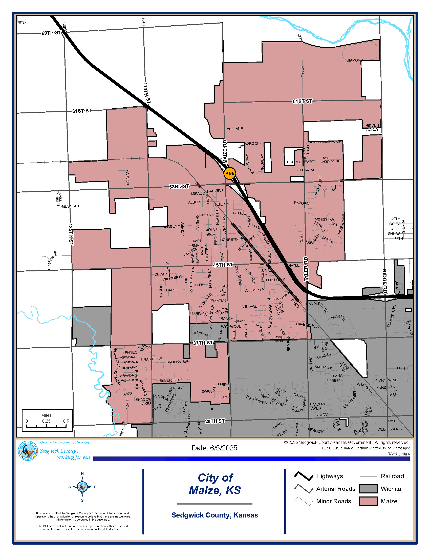 Map of Maize City Limits