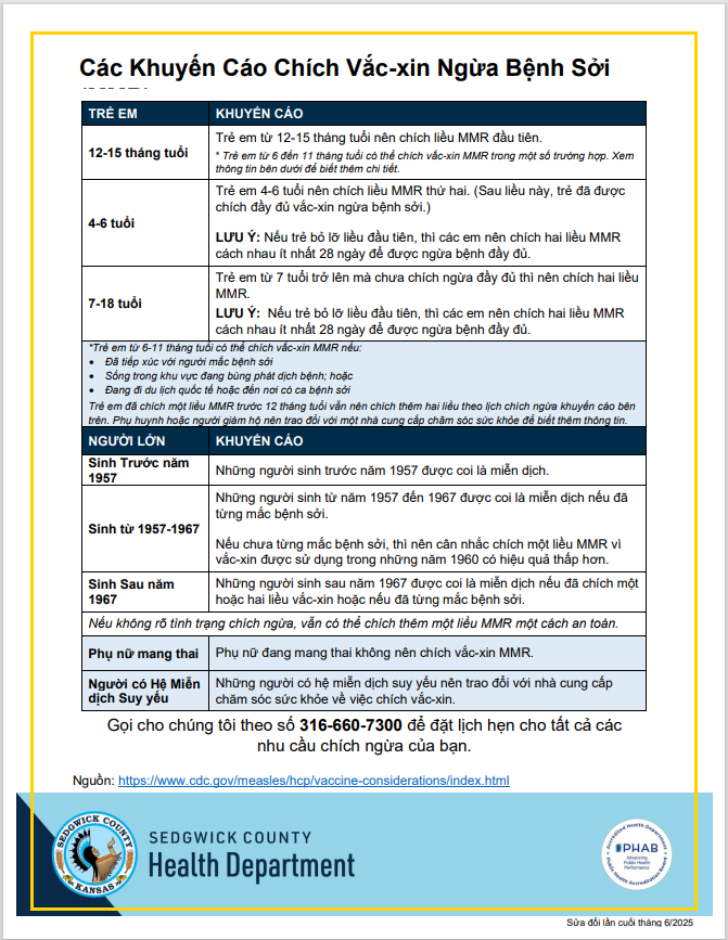 MMR Vaccine Flyer image - Vietnamese