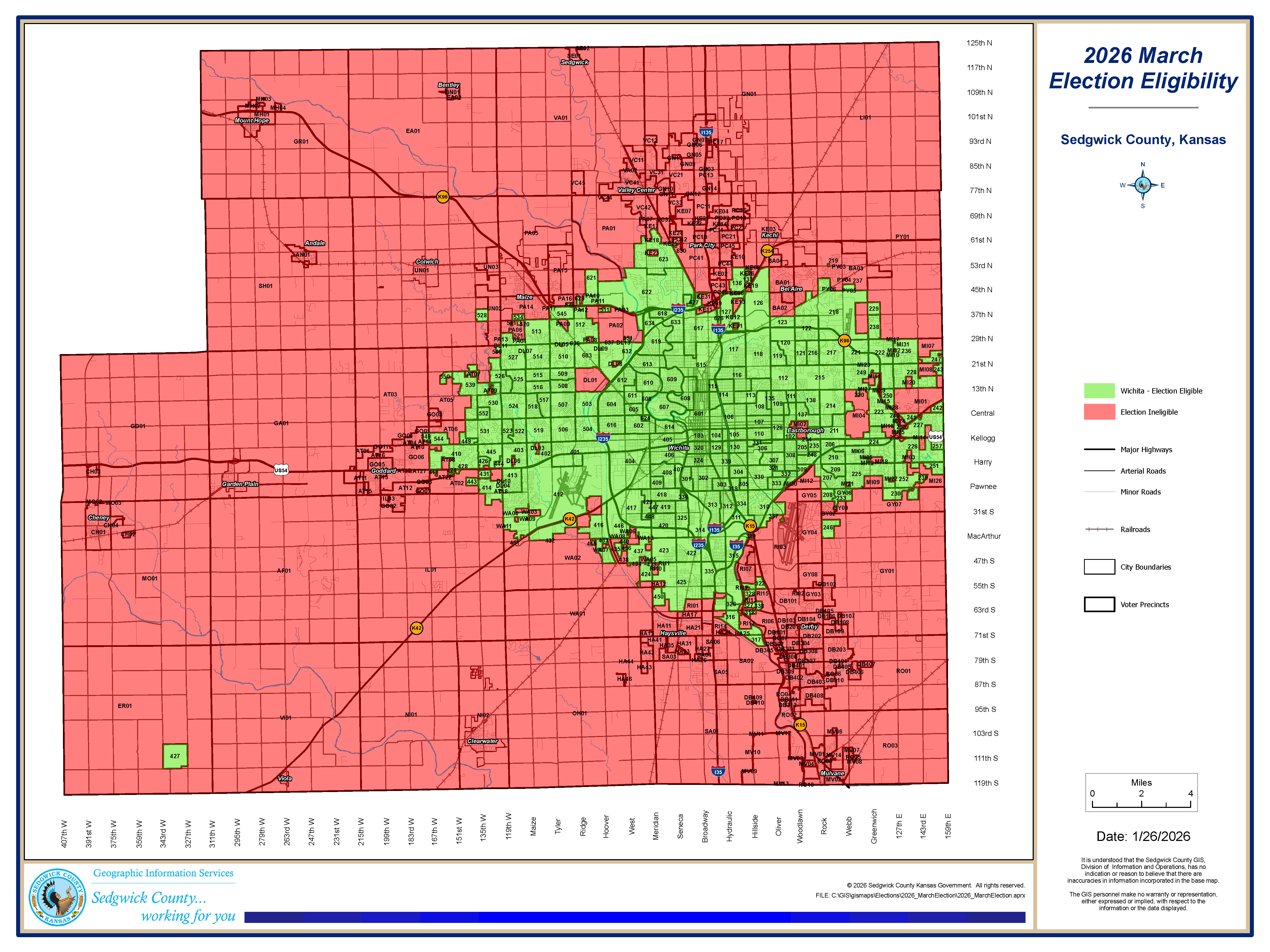 Map displaying March 2026 Election Eligibility