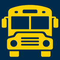 Illustration of a yellow school bus. Link: www.schd.online/StudentVaccines